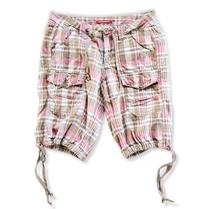 Unionbay • Pink Plaid • Juniors Size 5 • Bermuda Shorts